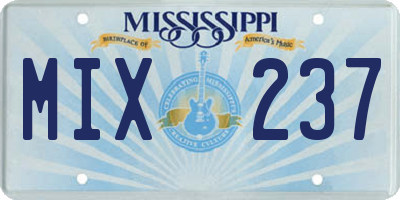MS license plate MIX237