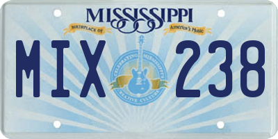 MS license plate MIX238