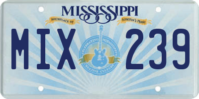 MS license plate MIX239