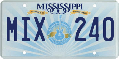 MS license plate MIX240