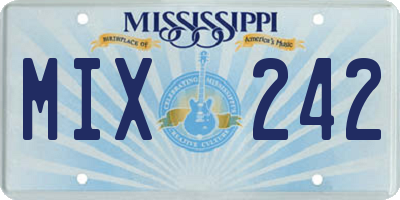 MS license plate MIX242