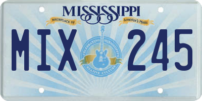 MS license plate MIX245