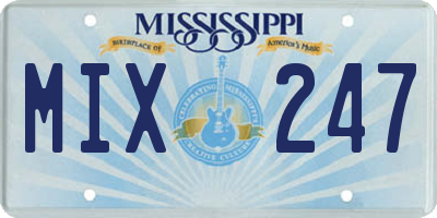 MS license plate MIX247