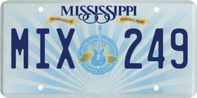 MS license plate MIX249