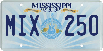 MS license plate MIX250