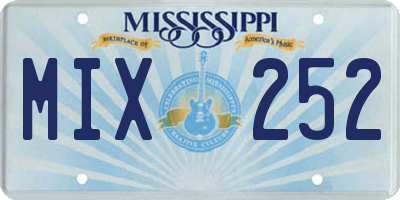 MS license plate MIX252
