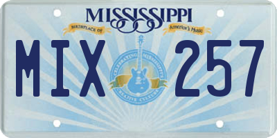 MS license plate MIX257
