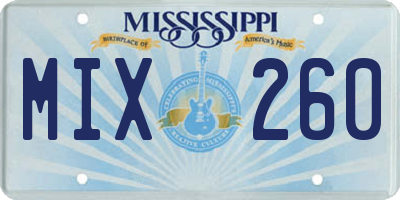 MS license plate MIX260