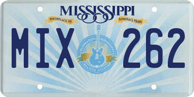 MS license plate MIX262