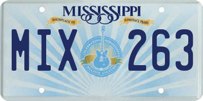MS license plate MIX263
