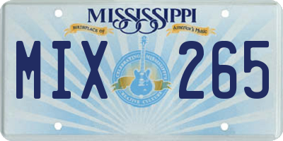 MS license plate MIX265