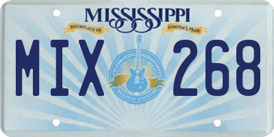 MS license plate MIX268