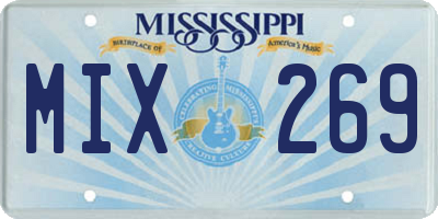 MS license plate MIX269