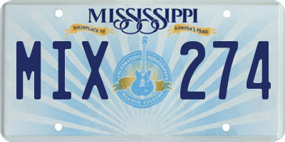 MS license plate MIX274