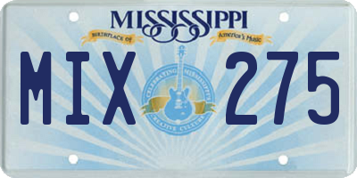 MS license plate MIX275