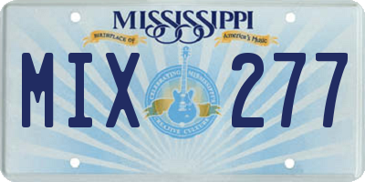 MS license plate MIX277