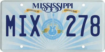 MS license plate MIX278