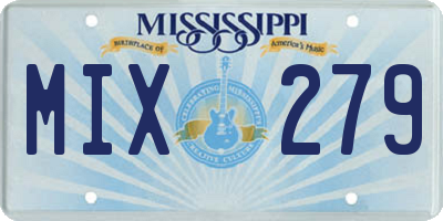 MS license plate MIX279