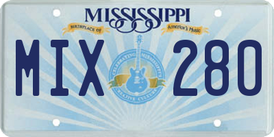 MS license plate MIX280