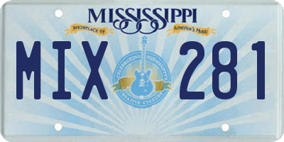 MS license plate MIX281