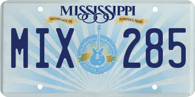 MS license plate MIX285
