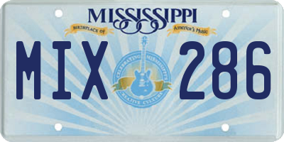 MS license plate MIX286
