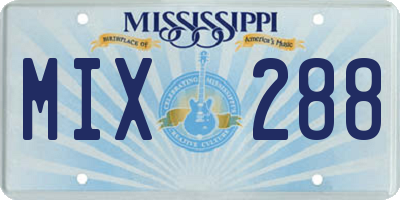 MS license plate MIX288