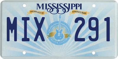 MS license plate MIX291