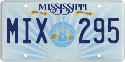 MS license plate MIX295