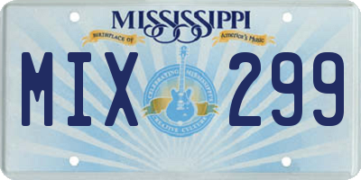 MS license plate MIX299
