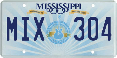 MS license plate MIX304