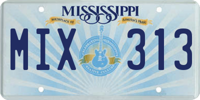 MS license plate MIX313