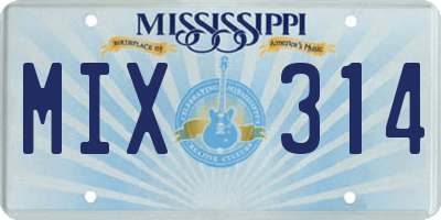 MS license plate MIX314
