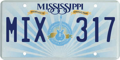 MS license plate MIX317