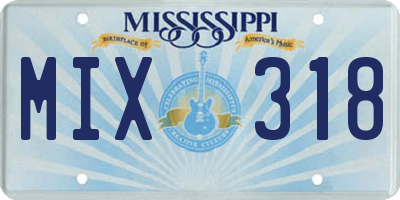 MS license plate MIX318