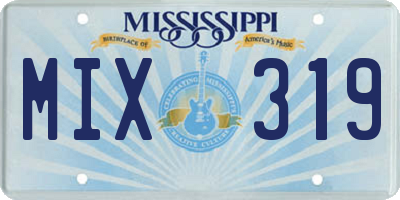 MS license plate MIX319
