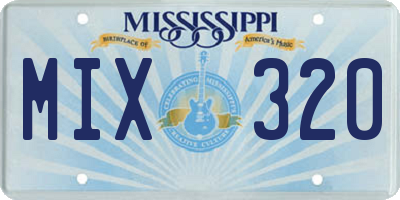 MS license plate MIX320