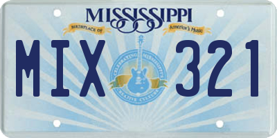 MS license plate MIX321