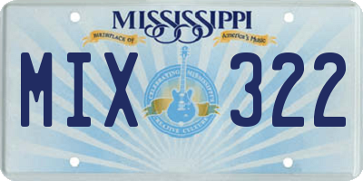 MS license plate MIX322