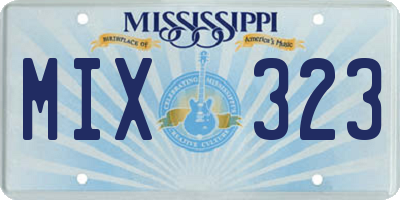 MS license plate MIX323