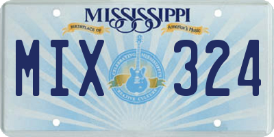 MS license plate MIX324