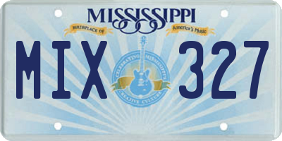 MS license plate MIX327