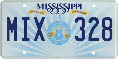 MS license plate MIX328
