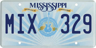 MS license plate MIX329