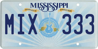 MS license plate MIX333