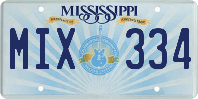 MS license plate MIX334