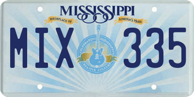MS license plate MIX335