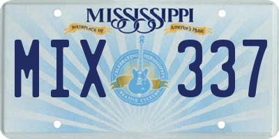 MS license plate MIX337