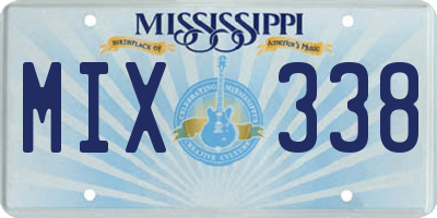 MS license plate MIX338