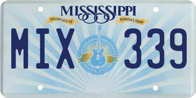 MS license plate MIX339